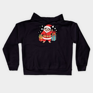 Funny Sloth Santa Claus Merry Christmas Xmas Sloth Lover Kids Hoodie